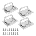 KEJJNYER 4 Pack Boat Flush Hatch Pull Handle, 316 Stainless Steel Boat Ring Hatch Pull Flush Lift with Mount Screws for Marine D