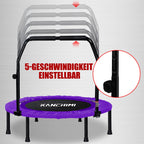 Kanchimi 40 Folding Mini Fitness Indoor Exercise Workout Rebounder Trampoline with Handle, Max Load 330lbs(Purple)