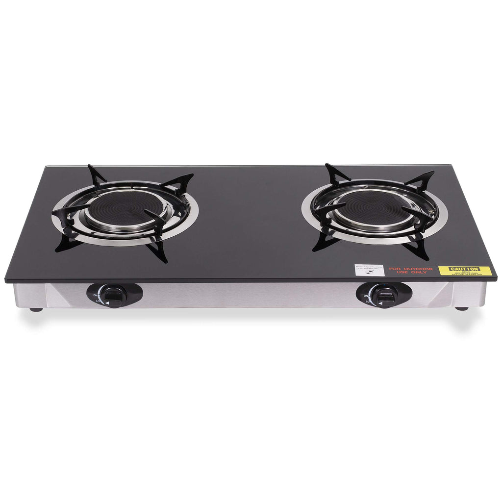 Barton Deluxe Propane Gas Range Stove 2 Burner Cooktop Auto Ignition Outdoor Grill Camping Stoves Station Lpg
