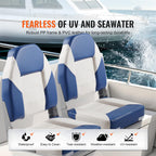 Vevor 2-Pack 21.85 High Back Boat Seat With Thickened Sponge Padding And Hinge, Fold-Down Boat Captain Chairs, Easy To Store, Id