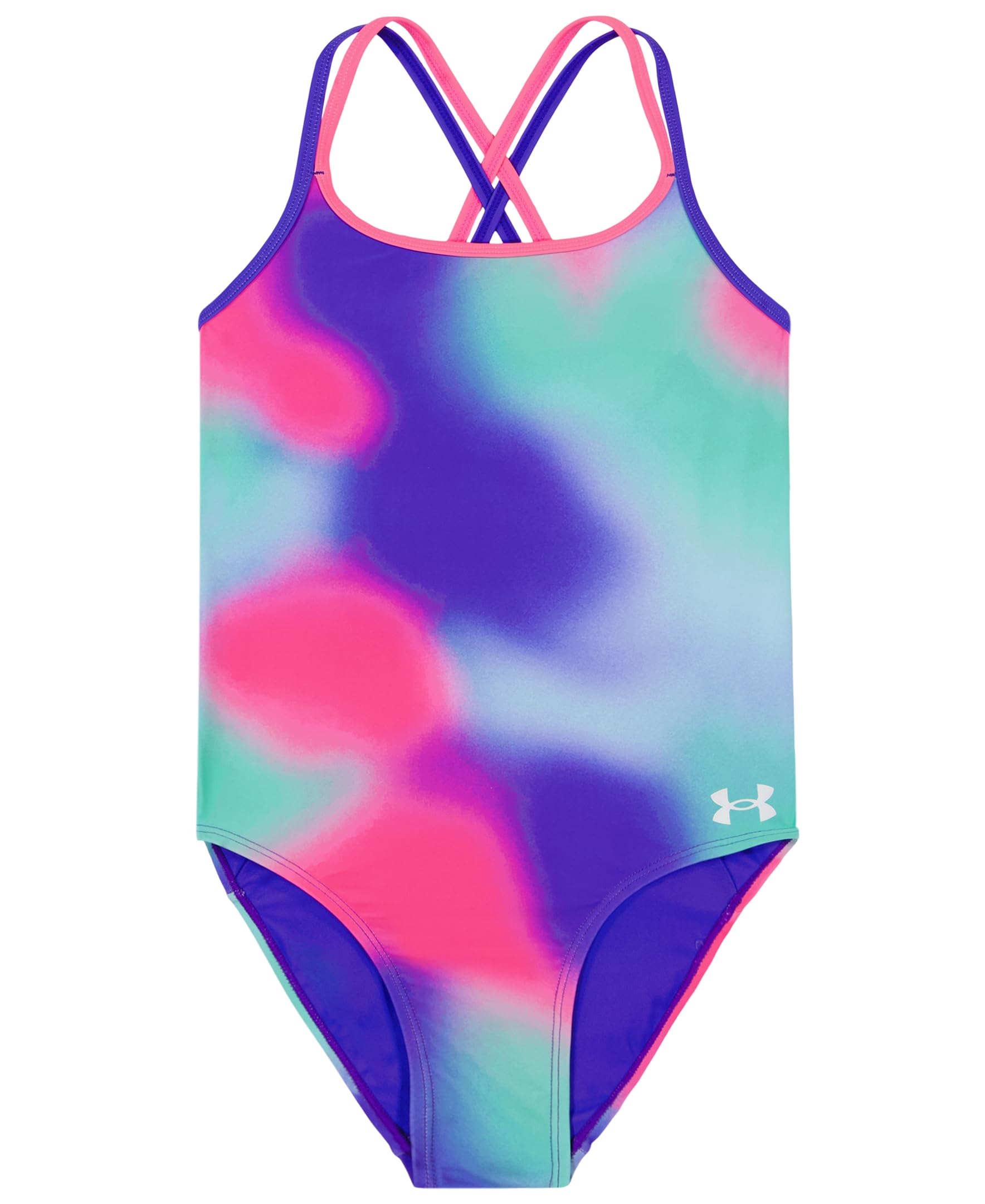 Under Armour Girls Two Piece Bikini Swimsuit, UPF 50+ Sun Protection, Quick Drying Bathing Suit, Prism Polka, 5