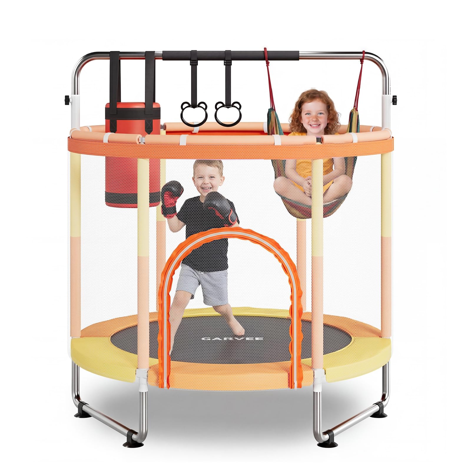 Garvee 60 Trampoline for Kids with Enclosure, 400lbs Capacity ASTM Certified-Adjustable Mini Trampolines for Kids, Safety Pad, B