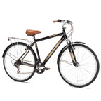 Kent International Springdale Hybrid Bicycle, Black - 700C Hybrid Bike With 21-Speed Rear Shimano Derailleur Drivetrain - Lightw