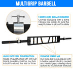Yes4All Multi Grip Barbell - Swiss Bar, American Bar With 2 Collars, Fits Olympic Weight Plates - Commercial And Home Gym & Supp