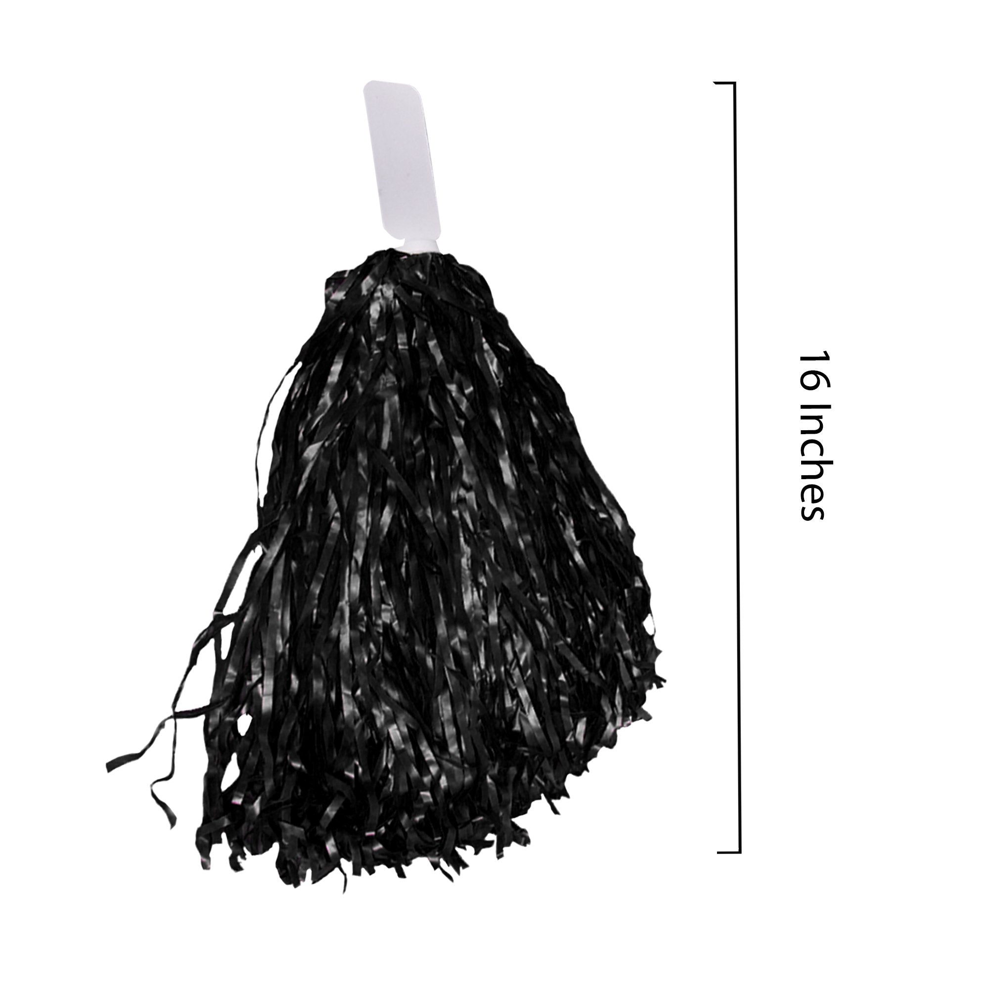 Windy City Novelties 12 Pack Black Cheerleader Pom Poms  Cheerleading Supplies Team Spirit Team Colors Sporting Events Halloween