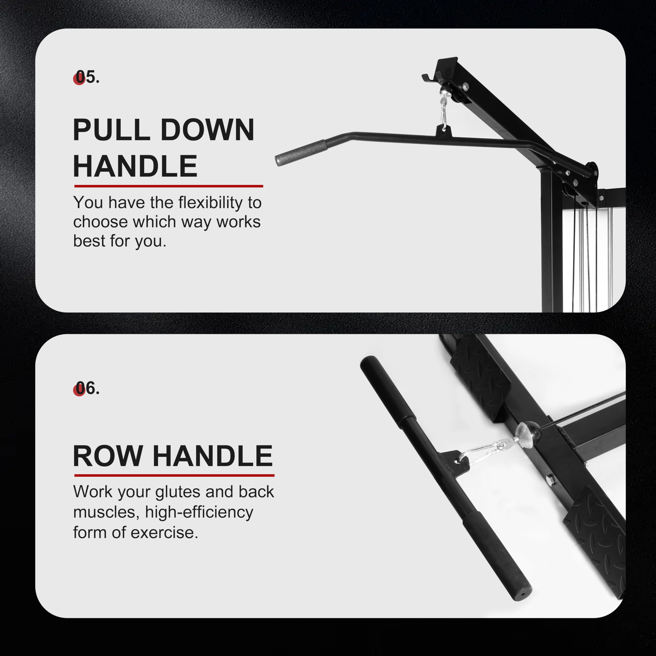 Fitvids Lat All-In-One Machine With High And Low Pulley Station, Lat Pull Down And Lat Row Cable Machine, Lat Tower With Adjusta