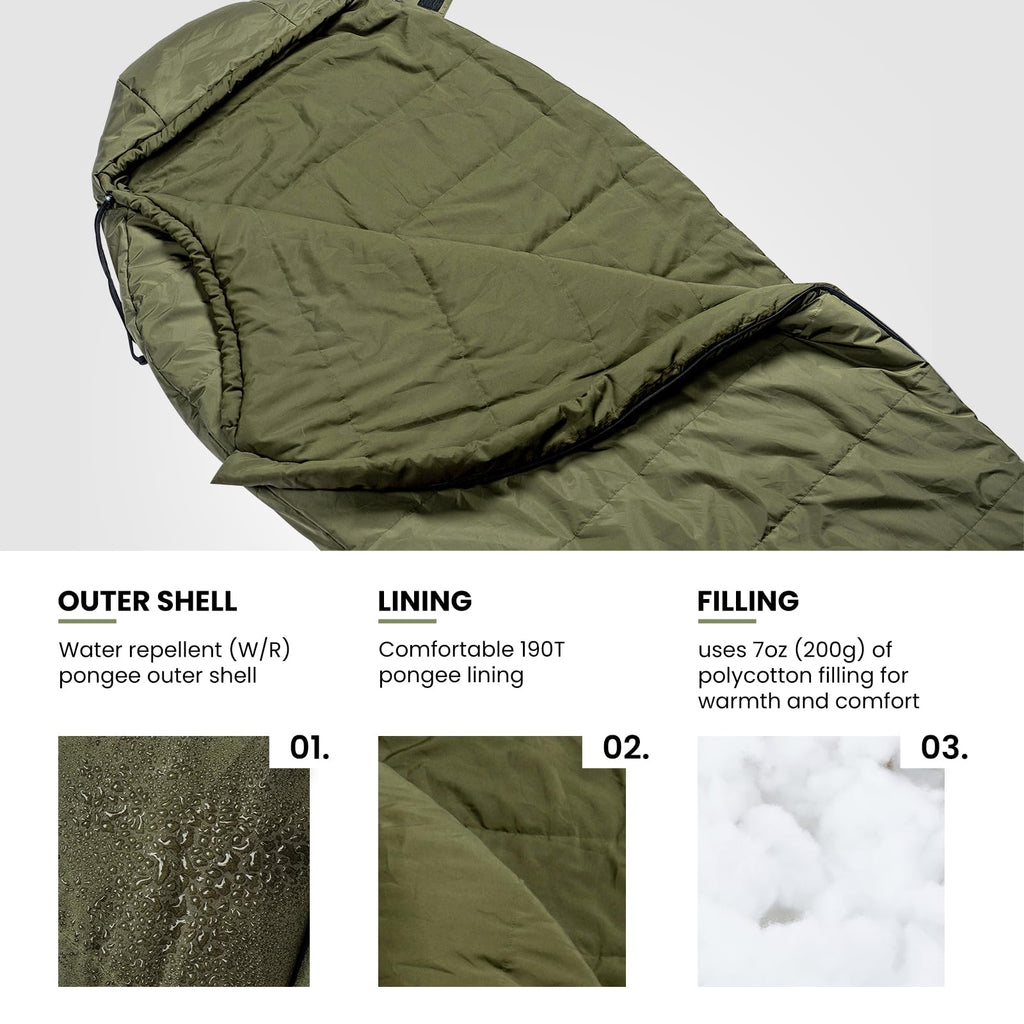 Onetigris Bushcrafter? Sleeping Bags, Mummy Sleeping Bag For Camping Hiking Backpacking, Survival Gear