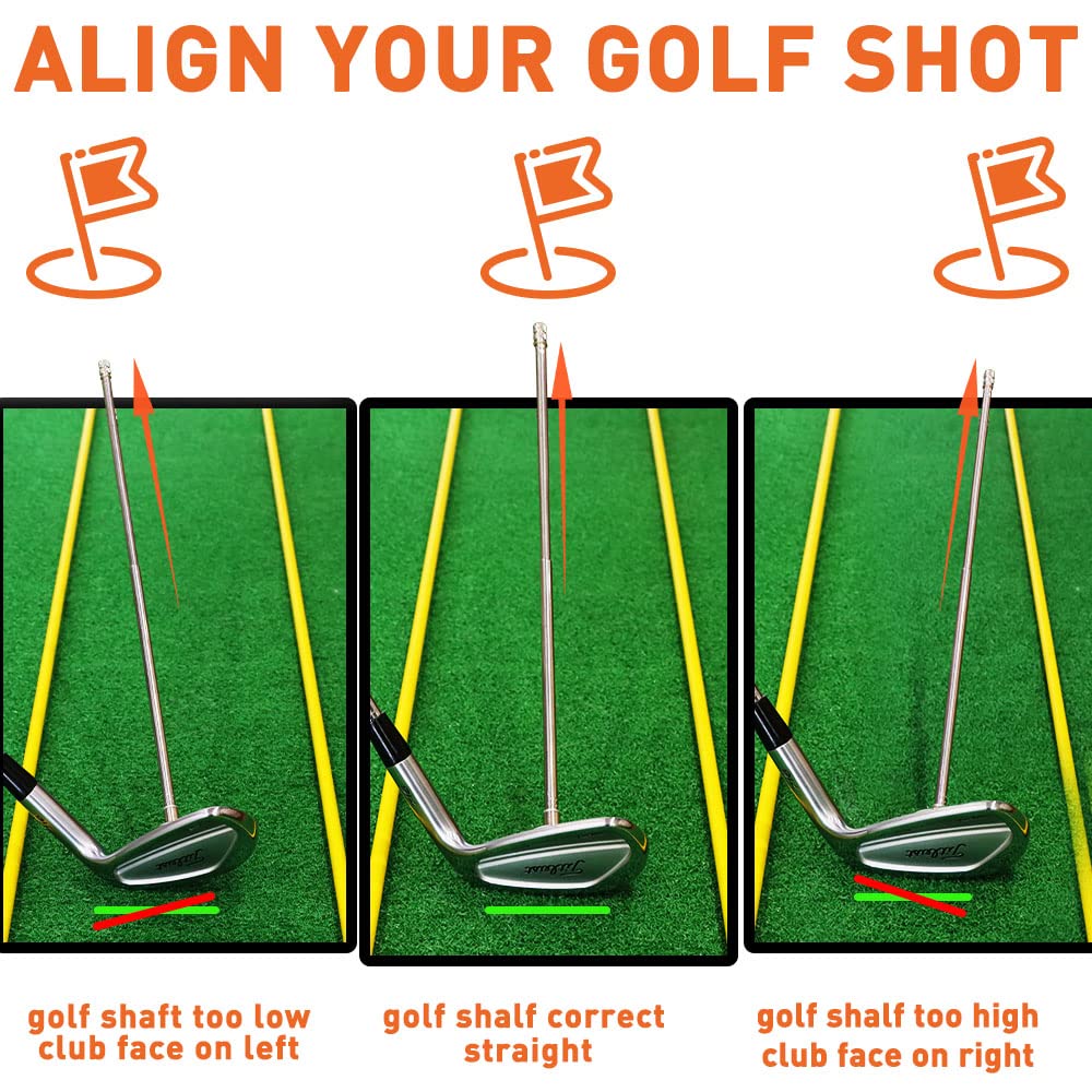 The Golfer Store Golf Alignment Rods, Golf Swing Trainer Aid Golf Club Alignment Stick Corrector Help Visualize And Align Your G