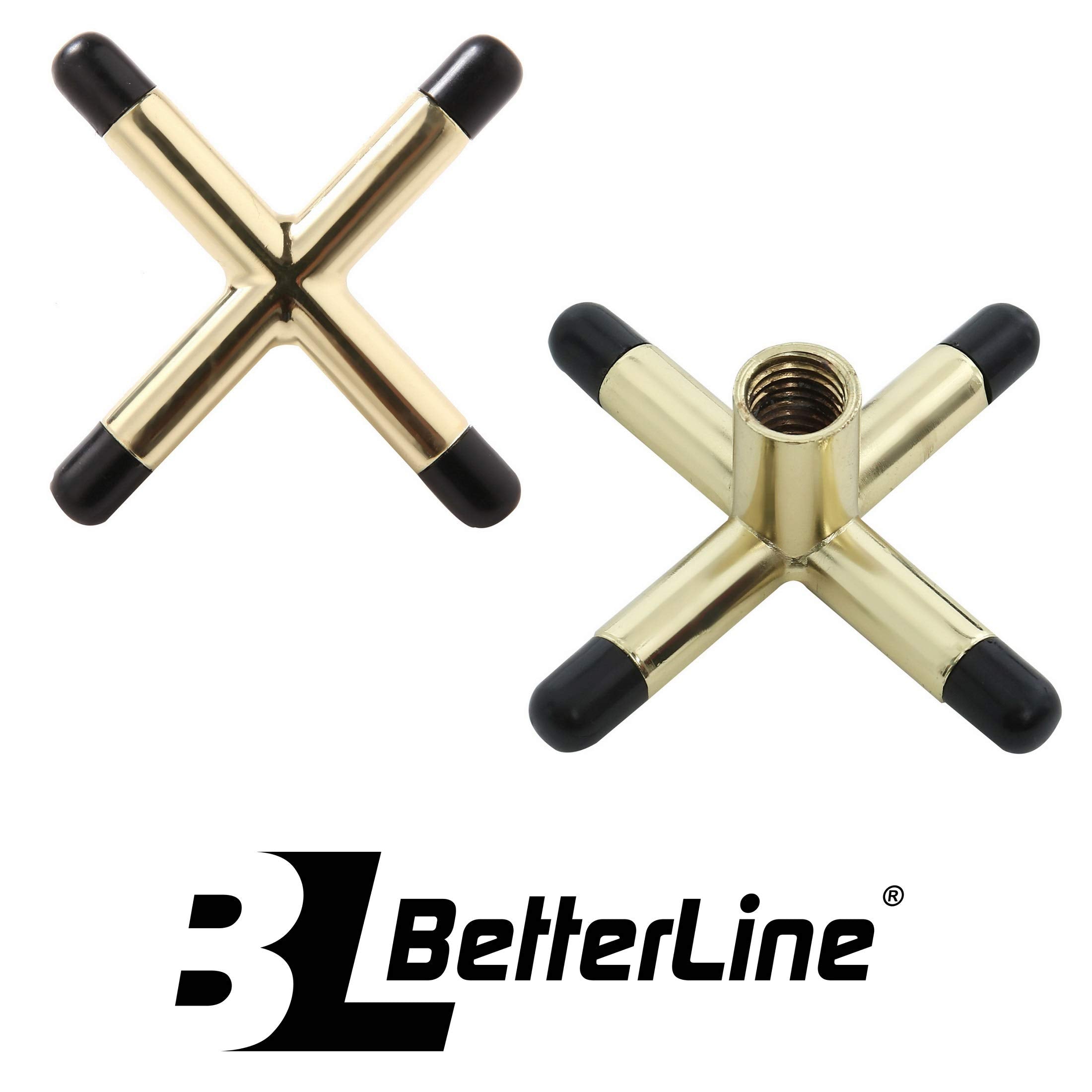 Betterline Billiard Wooden Cue Rack For 6 Pool Sticks, Cue Bridge Spider Head, Cue Cross X Rest, Cue Accessories, 5 Cue Chalk Cu