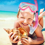 Kids Snorkel Swim Mask, Child Diving Mask Anti-Fog Swim Goggles With Nose Cover For Snorkeling Diving Swimming (Pink)