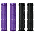 Kasteco 2 Pairs Bicycle Handle Bar Grips Mushroom Grips for BMX/Road Mountain Bikes (Black and Purple)