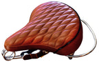 Velo Sd Saddle - Brown, Classic Style Seat With Chrome Rail Handle Bar For Beach Cruiser Bikes, Twin-Spring Suspenion, Made In T