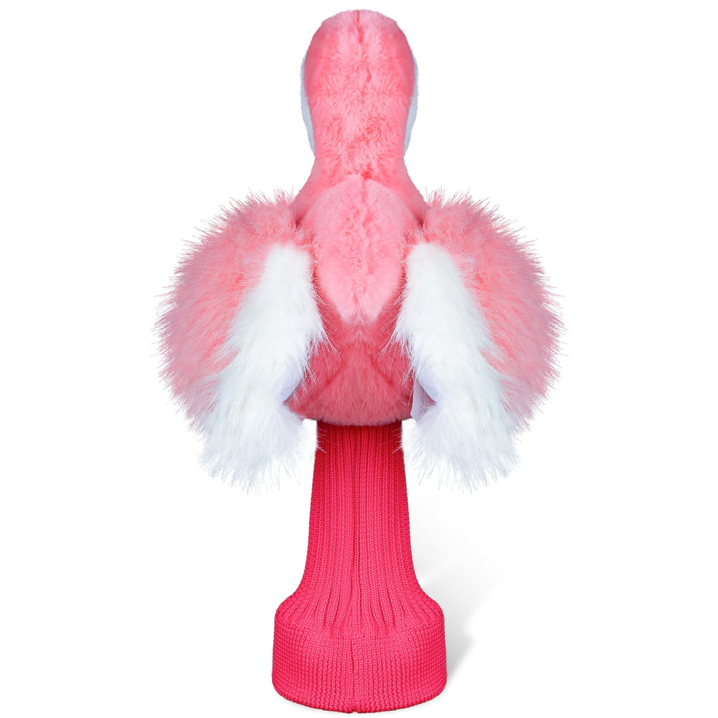 Mytag Pink Flamingo Driver Headcover Funny Golf Headcover Plush Cushioning Protect Long Sock Cover Club Shaft