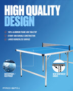Pro-Spin Midsize Ping Pong Table Set  Outdoor/Indoor, Weatherproof  High-Performance Ping Pong Paddles & Balls  100% Pre-Assembl