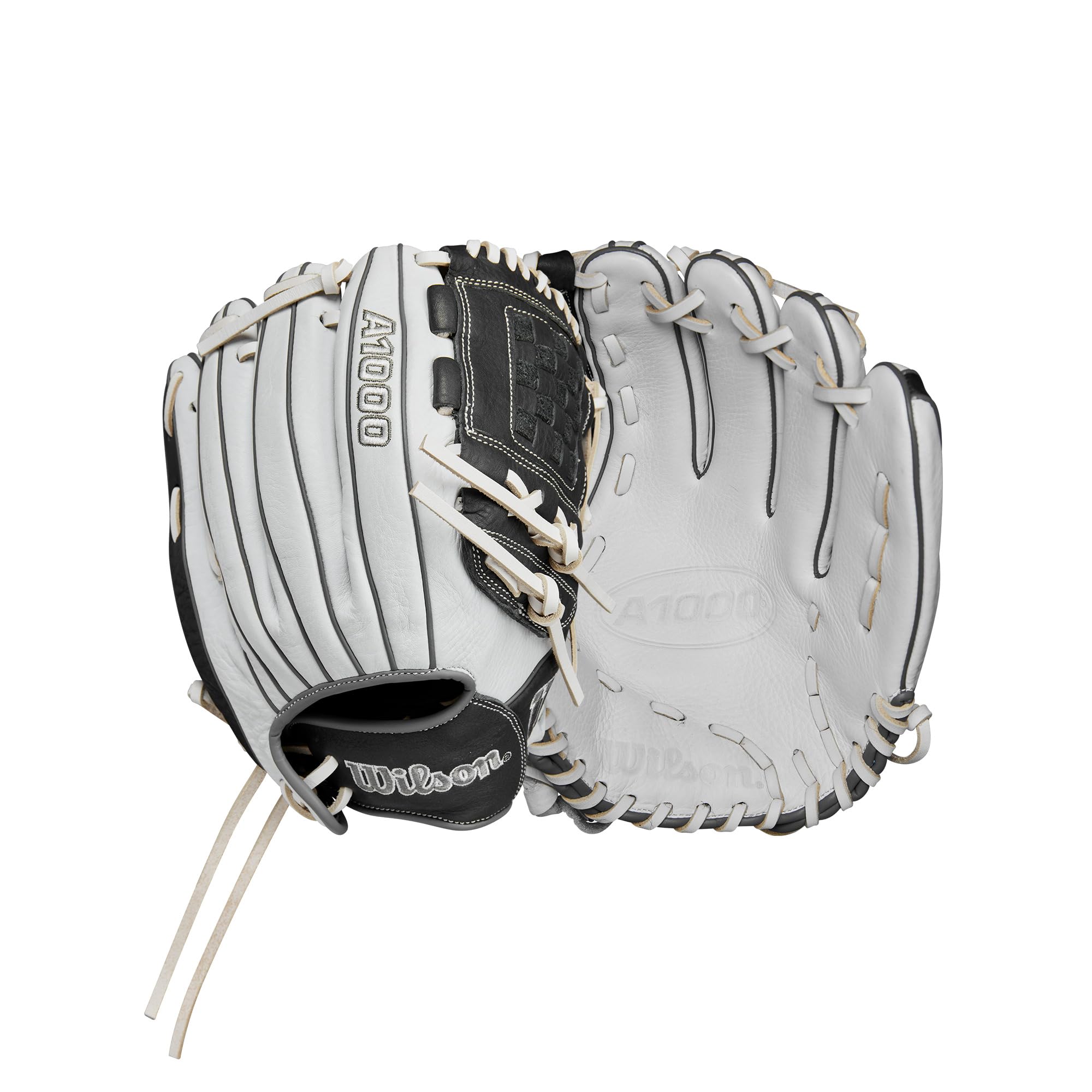 Wilson 2024 A1000 P12 12    Pitchers Fastpitch Softball Glove - White/Grey, Left Hand Throw