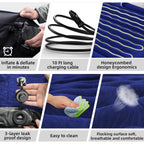 Umbrauto Suv Camping Air Mattress: Inflatable Car Bed For Back Trunk Sleeping With Air Pump, Flocking Surface, Heavy-Duty 210T B