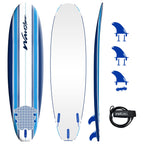 Wavestorm - Classic Soft Top Foam 7ft Surfboard Surfboard for Beginners and All Surfing Levels Complete Set Includes Leash and M