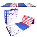 Folding Exercise Aerobics Mat, 4'X8'X2'' Extra Thick High Density Gymnastics Mat, Anti Tear Exercise Aerobics Mats For Mma, Stre