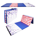 Folding Exercise Aerobics Mat, 4'X8'X2'' Extra Thick High Density Gymnastics Mat, Anti Tear Exercise Aerobics Mats For Mma, Stre