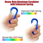 Sprookber 5 Heavy Duty Aluminum Carabiners, Large D-Ring Clips, Spring Snap Hooks For Camping, Hiking, Keychain, Dog Leash (Set