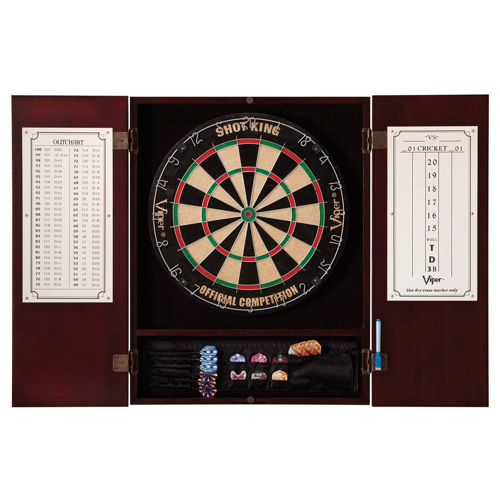 Viper Metropolitan Solid Wood Sisal/Bristle Steel Tip Dartboard Cabinet: Cabinet Only (No Dartboard), Mahogany Finish