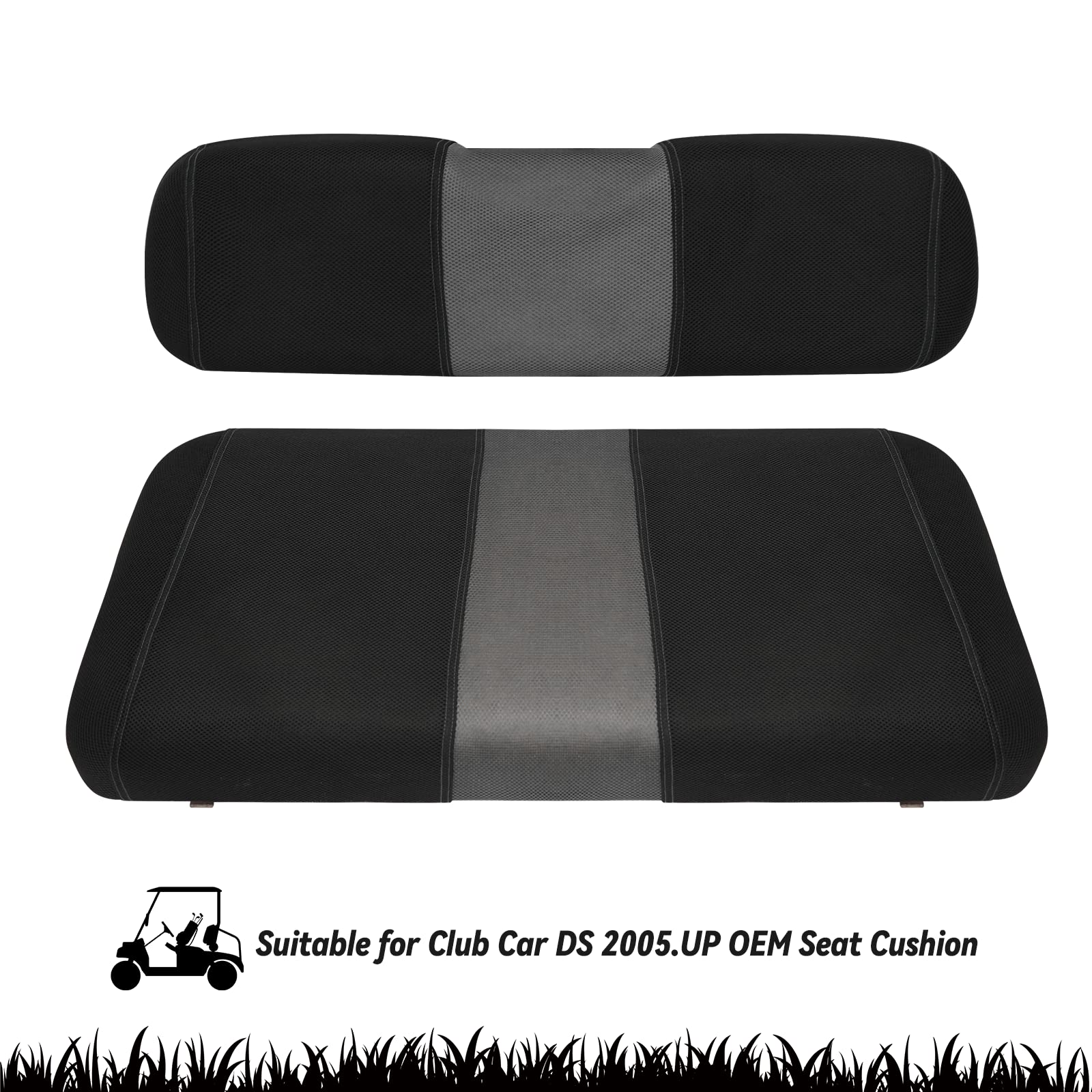 Samxomap 2Pcs Golf Cart Seat Covers Washable Breathable Air Mesh Cloth Adjustable Front Seat Cover Fit Like Gloves For Club Car