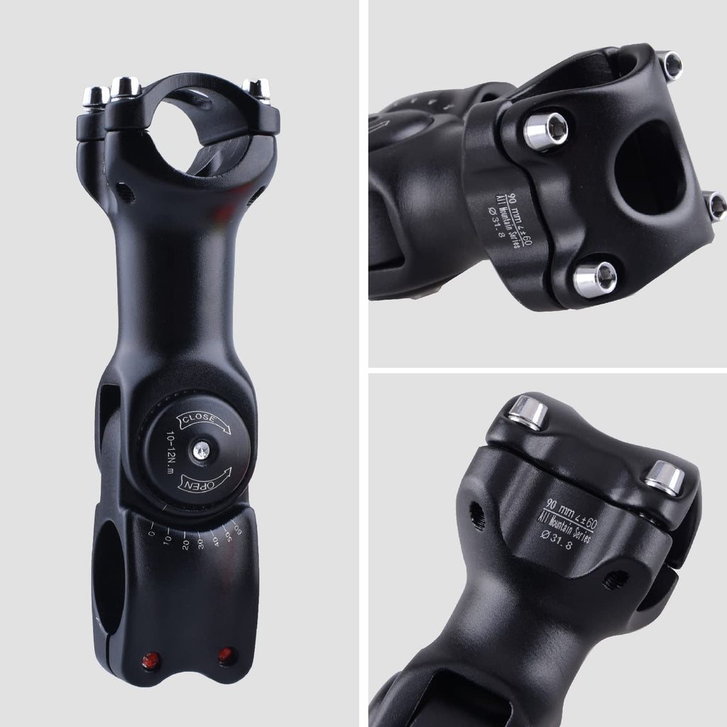 Yapjeb Adjustable Bike Stem - 25.4 X 110Mm, 31.8 X 90Mm, 130Mm, 60 Degree, Mountain, Road, Bmx, Cycling