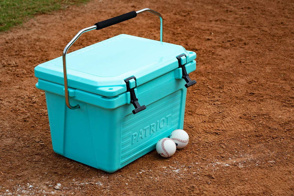 Patriot Coolers 20 Quart Rotomolded Cooler - 24 Can Ice Chest With Sturdy Handle, Heavy Duty Rubber Latches, And Convenient Quic