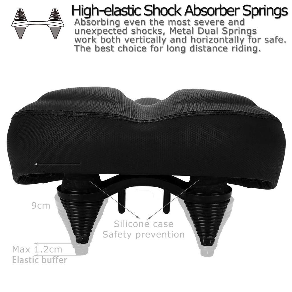 Daway Oversized Comfort Bike Seat - C40 Most Comfortable Extra Wide Soft Foam Padded Exercise Bicycle Saddle For Men Women Senio