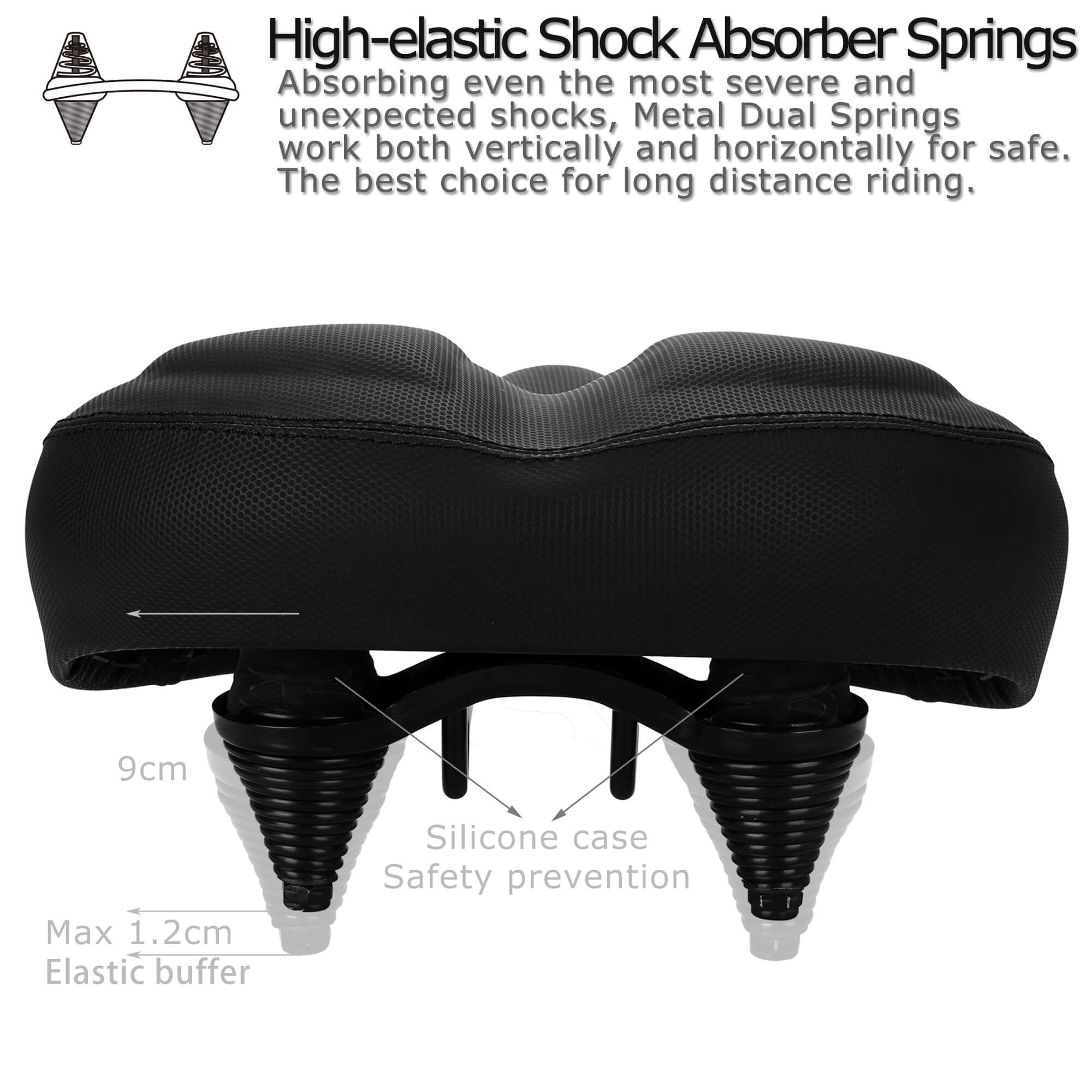 Daway Oversized Comfort Bike Seat - C40 Most Comfortable Extra Wide Soft Foam Padded Exercise Bicycle Saddle For Men Women Senio