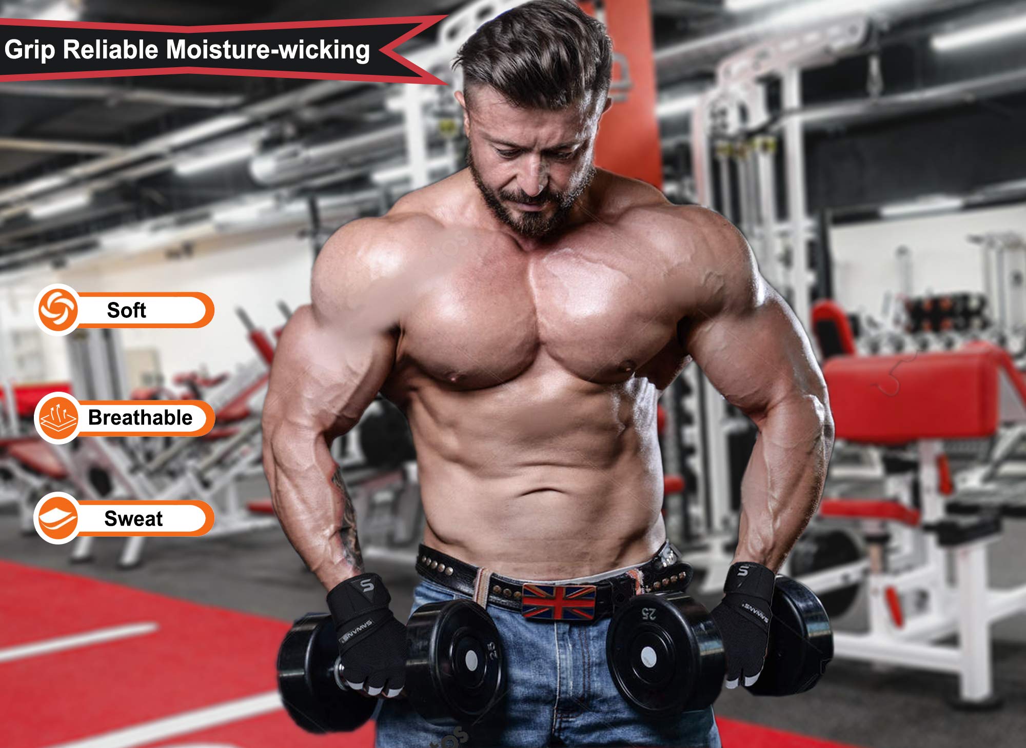 Fitness Workout Gloves Gym Weight Lifting Gloves For Men Women Breathable Gymnasium Wrist Support Padded Deadlifts Exercise Trai