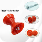 Colofulway 3'' Boat Trailer Bow Bell Roller Assembly With 1/2'' Shaft Fits 3 Inch Bracket, Polyurethane(Red)