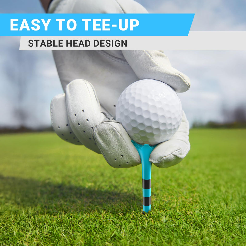 Full Choice100 Pack 3-1/4 Plastic Golf Tees, Enhanced Durability & Stability, Engineered to Minimize Friction and Side Spin