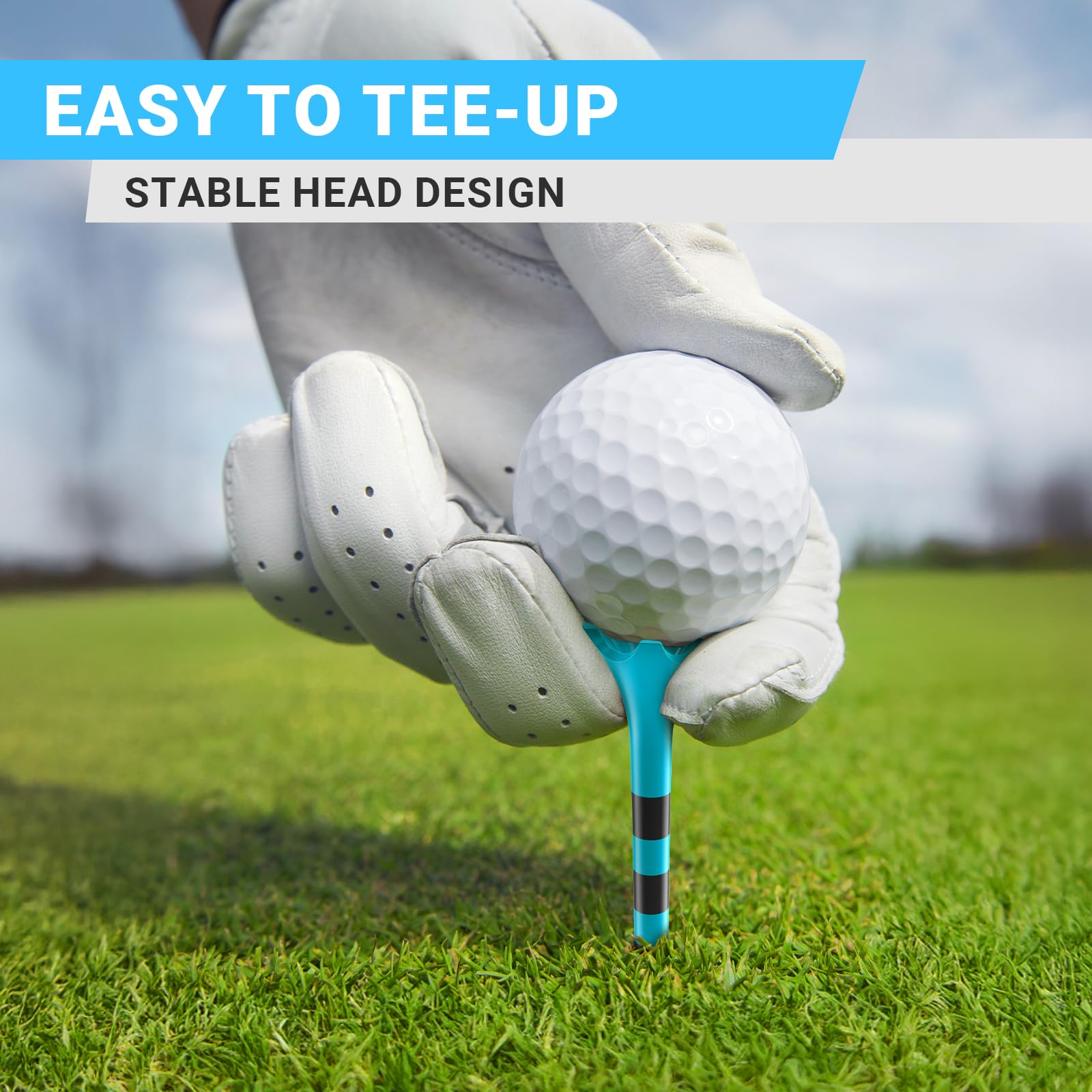 Full Choice100 Pack 3-1/4 Plastic Golf Tees, Enhanced Durability & Stability, Engineered to Minimize Friction and Side Spin