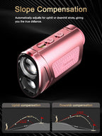 Golf Rangefinder with Slope - 1300Y Golf Range Finder, Flag Lock Mode | 7X Zoom, Strong Magnet Mount, Anti-Glare LCD, USB-C Rech