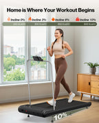 Wellfit 10% Incline Walking Pad, Under Desk Treadmill For Home Office Small, Only 29Lb Lightweight Smart Treadmill With Mute Rem