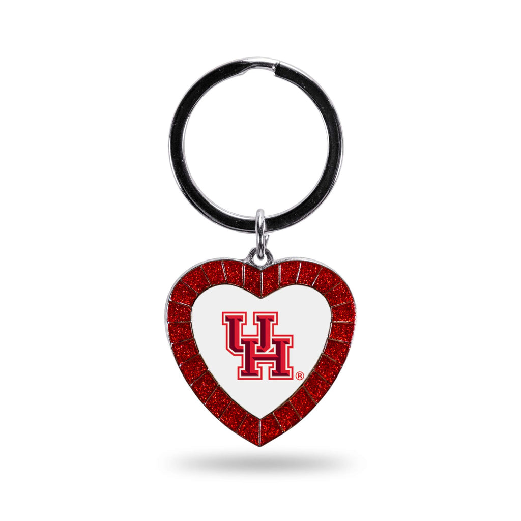 Rico Industries Ncaa Houston Cougars Ncaa Rhinestone Heart Colored Keychain, Red, 3-Inches In Length