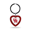 Rico Industries Ncaa Houston Cougars Ncaa Rhinestone Heart Colored Keychain, Red, 3-Inches In Length
