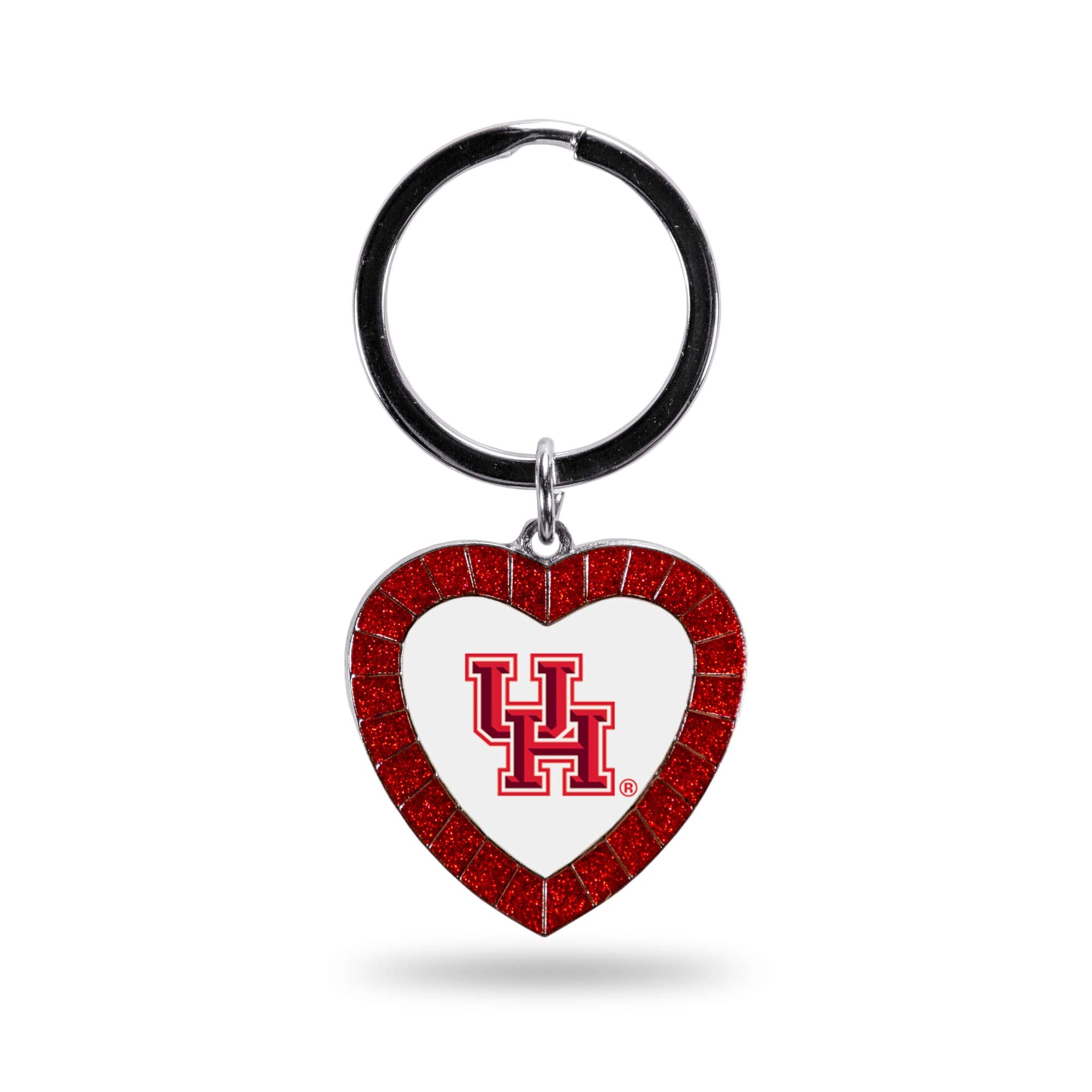 Rico Industries Ncaa Houston Cougars Ncaa Rhinestone Heart Colored Keychain, Red, 3-Inches In Length