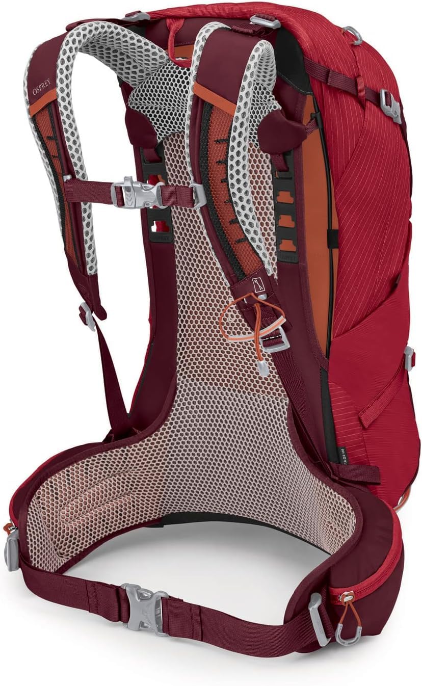 Osprey Stratos 24L Mens Hiking Backpack, Poinsettia Red, One Size