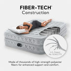 Intex 64489Ed Dura Beam Supreme Air Flow Inflatable Velvetaire Soft Airbed Mattress W/ Built In Pump & Portable Storage Case, Qu