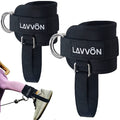 LAVVON Ankle Straps for Cable Machines Kickbacks - Adjustable Comfort Ankle Cable Attachments for Gym Ankle Cuff Cable Machine G