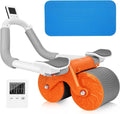 Kyraton Ab Roller Wheel Exercise with Elbow Support, Automatic Rebound Abdominal Wheel,Double Wheel Ab Roller Equipment for Core