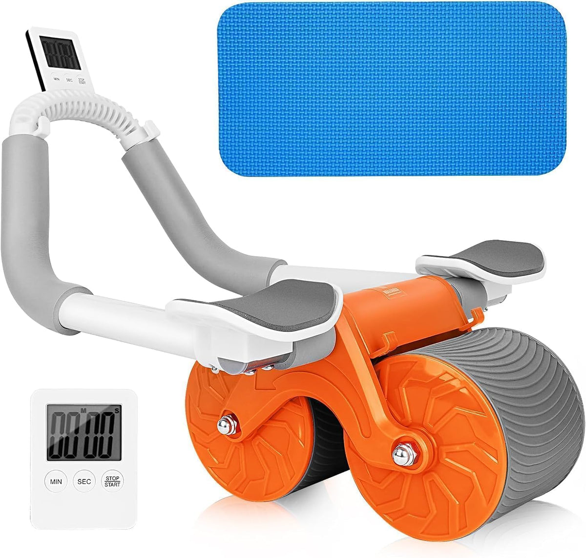 Kyraton Ab Roller Wheel Exercise with Elbow Support, Automatic Rebound Abdominal Wheel,Double Wheel Ab Roller Equipment for Core