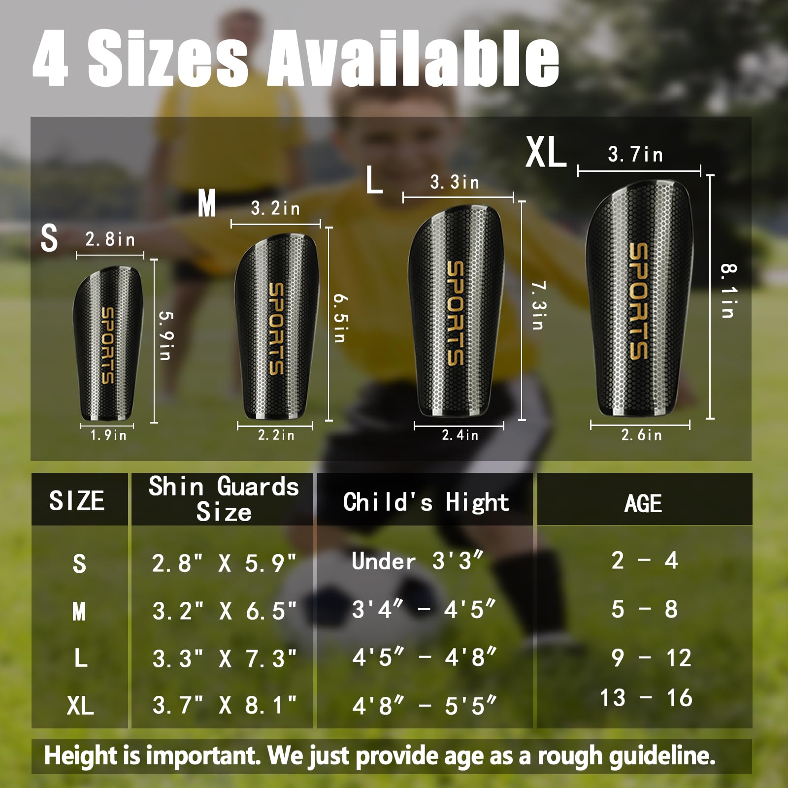 Soccer Shin Guards For Kids Youth - Shin Pads Set With Shin Sleeves And Long Soccer Socks For Age 3-16 Boys And Girls - Lightwei
