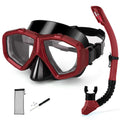 Replaceable Lenses Nearsighted Snorkel Set - Customizable Shortsighted Anti-Fog Mask & Full Dry Top Silicone Snorkel for Adults 