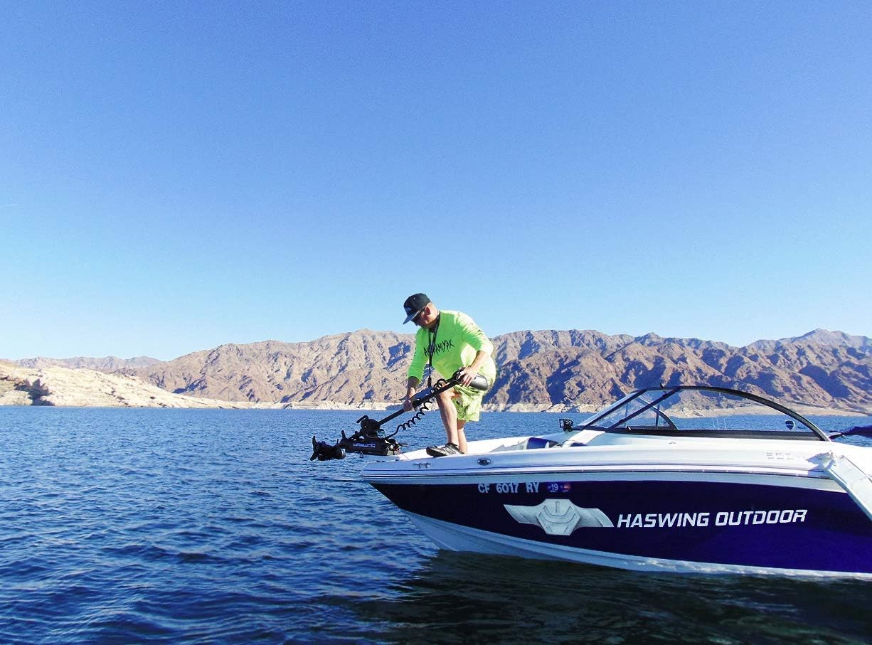 Mtlakemotor Haswing Electric Trolling Motor - 12V 48 55Lbs Cayman Gps Shaft Bow Mount Portable Fishing Boat Saltwater Freshwater