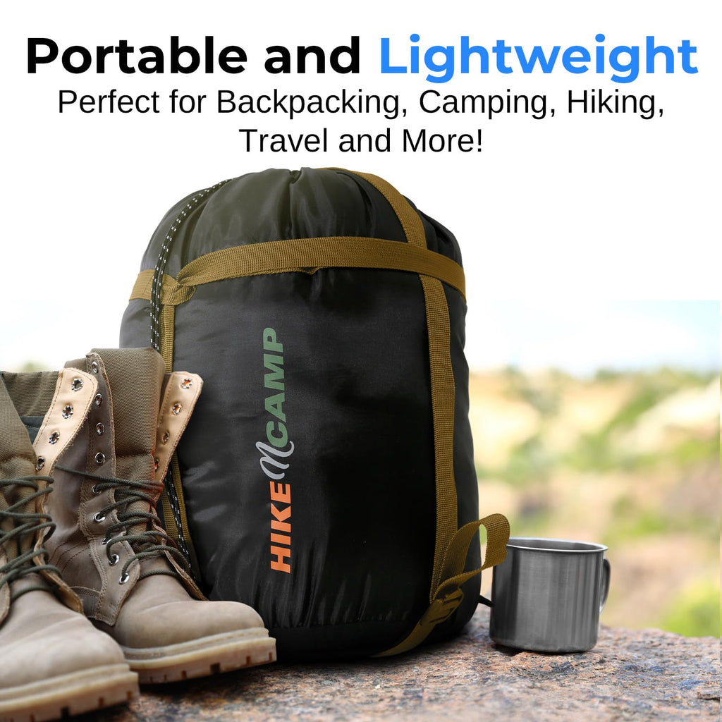 Serenelife Backpacking Sleeping Bag Camping Gear - Mummy Sleeping Bag For Adults/Teens W/Pillow, Bag - Outdoor Lightweight Weath