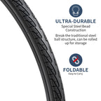 2 Pack 26 X 1 3/8 (37-590) Road Bike Tires Plus 2 Pack 26'' Bike Tubes 26X1 3/8 Av33 Schrader Valve Compatible With 26X1 3/8 Bik