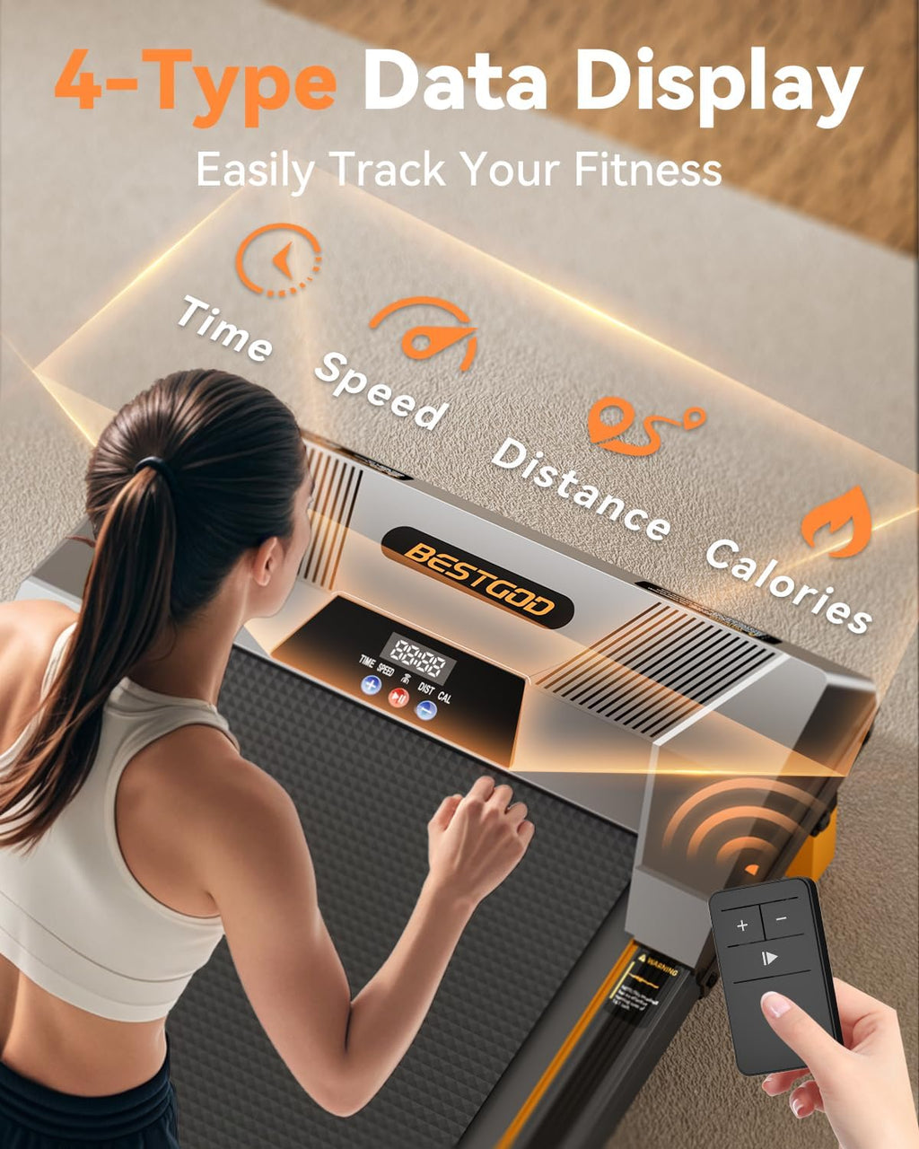 Walking Pad Treadmill, Bestgod Incline Under Desk Treadmill 330Lbs Capacity, 2.5Hp Portable Treadmills For Home, Compact Treadmi